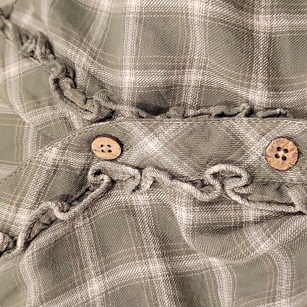 Eddie Bauer Flannel Top Size XS Olive - Picture 7 of 7